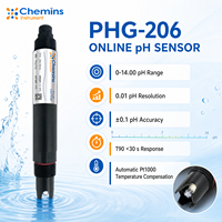 Électrode pH industrielle PHG-206 avec capteur de température Pt1000, plage de pH 0-14 pour contrôle de process PLC DCS