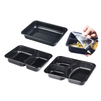 CPET recyclé ovable 2 compartiments scellant emballage alimentaire jetable compagnie aérienne conteneur CPET avec film anti-buée