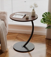 Table basse moderne et créative en bois de bouleau et fer, réglable, design de panneau, pour la maison, le bureau et la terrasse