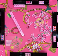 Ningbo Leti Trading Co., Ltd. Mahjong 160 Ubin Mahjong Amerika warna pink Apple Ubin Mahjong Mewah Berukir