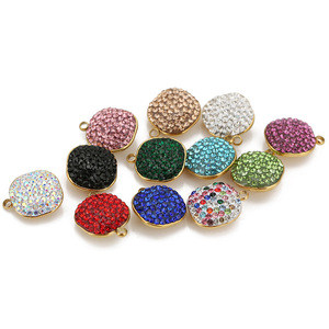 Pendentif carré en acier inoxydable avec strass, mosaïque colorée pour la fabrication de colliers, accessoire de bijoux DIY - Product Image 2