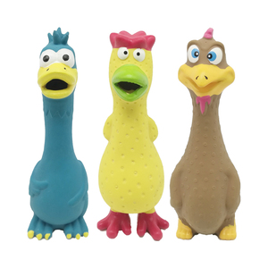 Jouets pour chiens en latex qui couinent, ensemble <span class=keywords><strong>canard</strong></span>-poulet, écologiques, non toxiques - Product Image 4
