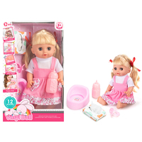 Poupée reborn en silicone personnalisée de 14 pouces avec 12 sons, boit de l'eau, fait pipi, accessoires de poupée reborn, jeu de simulation pour les enfants, les filles