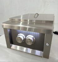 Îlot de cuisine extérieure de qualité supérieure avec barbecue intégré, brûleur à gaz naturel, cuisson sur gaz double côté, en acier inoxydable 30 000