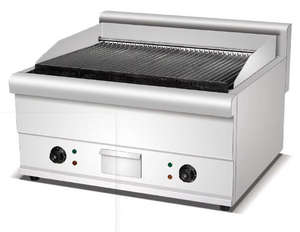 Griglia Elettrica Commerciale con Pietra Lavica, Macchina BBQ Professionale da Banco in <span class=keywords><strong>Acciaio</strong></span> <span class=keywords><strong>Inox</strong></span> per Ristoranti e Steakhouse - Product Image 1