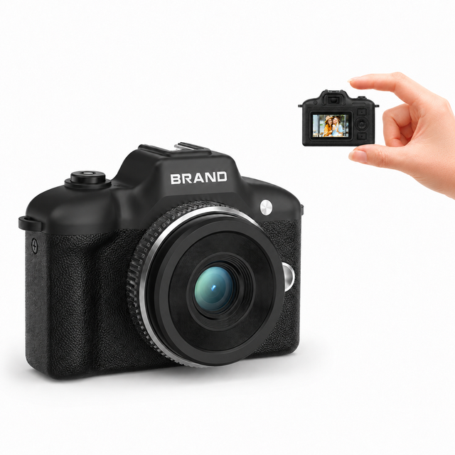 DC30 Classic DSLR Retro Mini Camera Leather ABS Plastic Texture Digital Camera Supports SD Card Recording Function Mini Camera