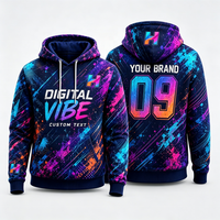 Sweat-shirt en polyester à impression numérique résistante à la décoloration pour hommes et femmes, impression intégrale personnalisée pour événements d'équipe et merchandising - Commande urgente