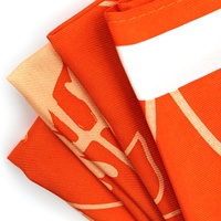 Écharpe longue en soie 100% imprimée de motifs floraux orange pour femmes et hommes, créez votre propre design, fleurs et feuilles personnalisées