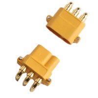 Conector de Placa Horizontal en Ángulo Recto Amass MR30PW, Cobre Chapado en Oro de 3 Pines para Motor de Avión RC OEM