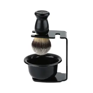 Escova de barbear para homens, babador, caneca e conjunto de escova