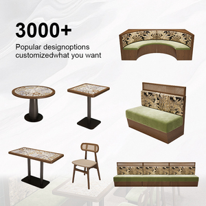 Bộ bàn ghế cà phê nhà hàng gỗ hiện đại, ghế sofa da, bộ bàn ghế chờ cho khách sạn - Giải pháp trọn gói - Product Image 1