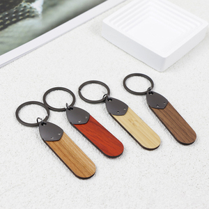 DIY Custom Rosewood Wooden Keychain Pendant with Dog Tag Accessories Customizable Logo Cartoon Gift Keychain