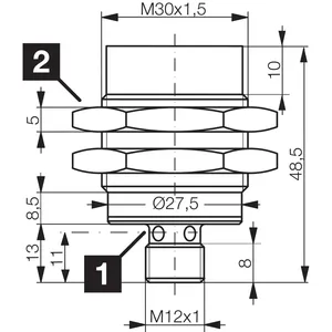 Sensor de proximidad inductivo LED con supresión de pulsos de inicio DCCK30M40PSK-IBSL - Product Image 2