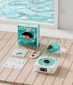 Phổ Biến Nước Gợn Chiếu Đèn Loa 1500MAh Có Thể Sạc Lại Tiếng Ồn Trắng Ngủ Aid Âm Nhạc Ánh Sáng Ban Đêm Với Đồng Hồ Kỹ Thuật Số - Product Image 6