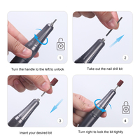 2026 CM.NAIL S506 Ponceuse à ongles 35000 tr/min, Kit de ponceuse à ongles USB haute vitesse avec fonctions avant et arrière
