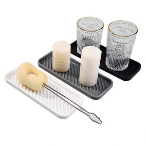 Multi-Purpose Silicone Storage Tray for Kitchen Bathroom Countertop Organizer Jewelry & Cosmetic <b>Drying</b> Pad - Product Image 4