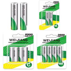 Экологичные перезаряжаемые NiMH аккумуляторы AA/AAA 1.2В 2600мАч с индивидуальным логотипом OEM, сертификатами CE/KC - Product Image 3