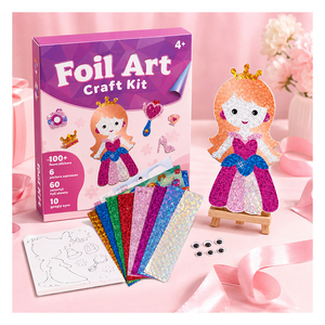 Ensemble d'autocollants en feuille de papier DIY Princesse Féerique, Robe Scintillante, Couronne, Cartes, Jouet Créatif Fait Main pour la Maternelle, Cadeau pour Filles - Product Image 1