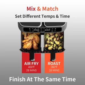 Nouvel appareil de cuisine en promotion : Friteuse à air double zone avec 2 paniers et double compartiment - Product Image 6