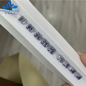 Wholesale Price Wuzhou Factory Directly Supply 2Carat 3Carat Synthetic Radiant Cut Lavender Purple Moissanite Diamond