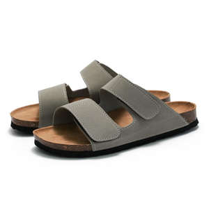 Sandalias de Corcho para Hombre, Modernas y Cómodas para Verano, con Doble Correa de Cuero PU, Casuales para la Playa - Product Image 3