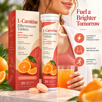 Comprimés effervescents de L-Carnitine Tartrate avec Taurine, Thé Vert, CoQ10, Chrome – 20 unités – Marque Privée OEM