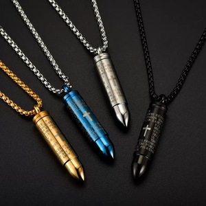 Neuestes Design: Goldgravierte Edelstahl-Kreuzanhänger mit Jesus-Schriftzügen für Herren – Kremationsurnen-Ascheanhänger als Geschenk - Product Image 2