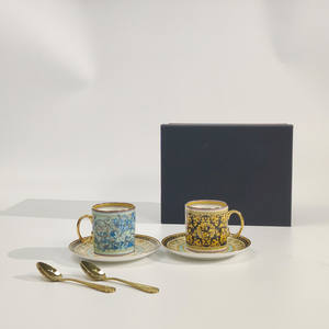 Ensemble de tasses et d'assiettes en céramique de luxe occidentales, tasse de voyage au design moderne, ensemble de tasses à café turc pour le thé de l'après-midi - Product Image 2