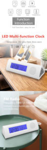 <span class=keywords><strong>Radio</strong></span>-<span class=keywords><strong>réveil</strong></span> FM multiple avec affichage de l'heure, rappel d'anniversaire et alarme de température/lampe de poche Snooze - Product Image 6