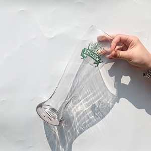 Tasse en verre vert du Moyen-Âge Conception irrégulière transparente pour bière café jus lait autres boissons échantillon gratuit disponible - Product Image 4