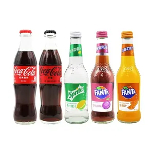 Penjualan laris minuman Fanta 275ML botol kaca jus Plum asam minuman karbonasi Sprite Coca-Cola minuman eksotis