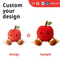 Op maat gemaakte Apple knuffel, gepersonaliseerd ontwerp, fruit gevuld speelgoed, merk mascotte, promotioneel cadeau, OEM ODM fabrikant