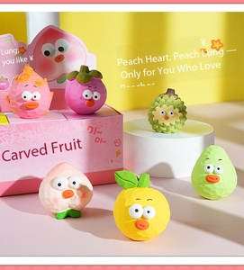Wood Carving Style Fruit Resin Figurine Cute Creative <strong>Funny</strong> Peach Orange Avocado Home Office Desk Decoration <strong>Gift</strong> - Product Image 2