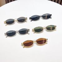 Nouvelles Lunettes de Soleil Métalliques Tête de Léopard Polygone, Monture Rhombus Fine, Tendance INS, Résistantes aux UV 2026