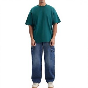 T-shirt Homme Col Rond Manches Courtes Grande Taille en Soie/Coton Respirant Séchage Rapide Coupe Droite Couleur Unie OEM Vente en Gros Été - Product Image 1