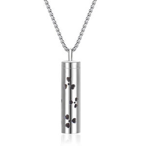 Collier pendentif diffuseur d'huiles essentielles en acier inoxydable tendance, en forme de cœur creux - Product Image 1