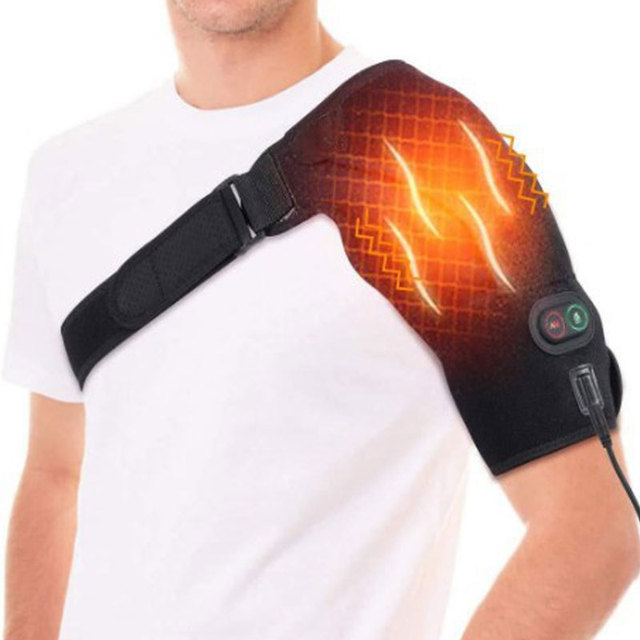 Usb Charging Unisex Elderly Warm Heated Shoulder Brace Far Infrared Shoulder Heating Wrap Pad