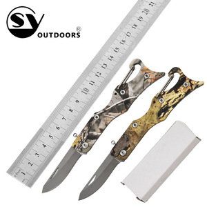 มีดพับพกพาสำหรับกิจกรรมกลางแจ้ง ทำจากสแตนเลส มีดพกขนาดเล็ก อุปกรณ์เอาตัวรอด พกพาสะดวก อุปกรณ์ EDC - Product Image 6