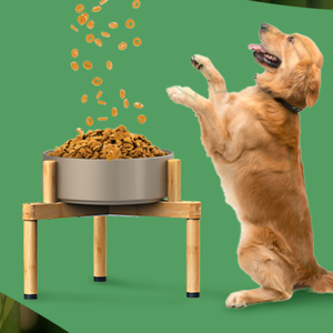 Adjustable Elevated <b>Dog</b> Food Stand Durable Bamboo <b>Raised</b> <b>Dog</b> <b>Bowl</b> Holder for Medium and Large <b>Dogs</b> - Product Image 2