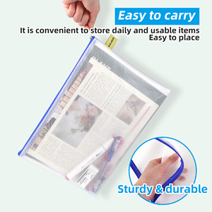 Precio de fábrica A4 malla cremallera archivo documento bolsa transparente impermeable juguete organizador bolsas gran almacenamiento para documentos de papel - Product Image 4