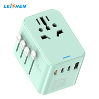 Adaptateur universel de charge rapide 65W d'usine, adaptateur de voyage universel USB GaN, prise adaptateur mural GaN 3 type-C, chargeur mural 2500W max