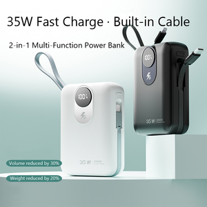 Batería Externa Portátil de Gran Capacidad, 20,000mAh, Carga Rápida PD 22.5W/35W/45W, con Cable Integrado y Pantalla Digital, en Oferta - Product Image 4