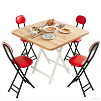 Table pliante carrée en bois moderne, ergonomique, réglable, portable, pour salle à manger, réunion, restaurant, utilisation en extérieur, écologique, haut de gamme