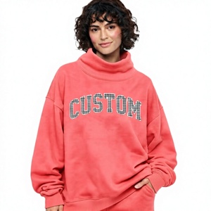 Sudaderas de Manga Larga con Cuello Alto para Mujer, Diseño a Cuadros, Uso Diario, Logotipo Personalizado, Fabricante Profesional - Product Image 1