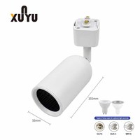 Boîtier de projecteur sur rail en aluminium, support E27 GU10, cadre d'éclairage commercial