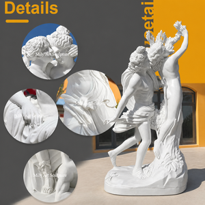 Estatua <span class=keywords><strong>de</strong></span> Pareja <span class=keywords><strong>de</strong></span> Enamorados <span class=keywords><strong>de</strong></span> Mármol Blanco MILY, Escultura <span class=keywords><strong>de</strong></span> <span class=keywords><strong>Cupido</strong></span> y Psique Tallada a Mano, Diseño Clásico para Jardín o Parque al Aire Libre - Product Image 2