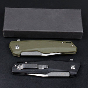 Couteau pliant G10 avec lame D2 en acier Damas à motif, disponible sur Amazon, possibilité d'ajouter un logo - Product Image 4