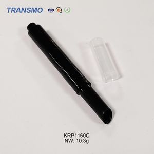 Tubo de Lápiz Labial Vacío de Lujo Negro de 3g, Redondo, de Plástico, con Botón de Presión y Tapa de Rosca para Empaque de Rubor - Product Image 6