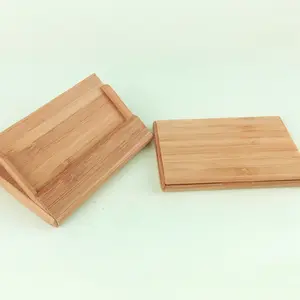 Bamboo Wood Desktop Business Card Holder for Desk Sturdy Business Card Display Stand for Office Suitable for Men Women