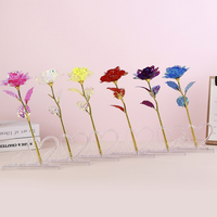 Rose Lumineuse Galaxy en Cristal Doré, Rose LED, Fleur Lumineuse, Cadeaux pour Invités, Petites Amies, Promotion avec Boîte